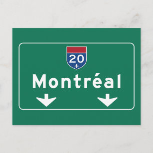 Montreal, Canada Road Sign Postcard