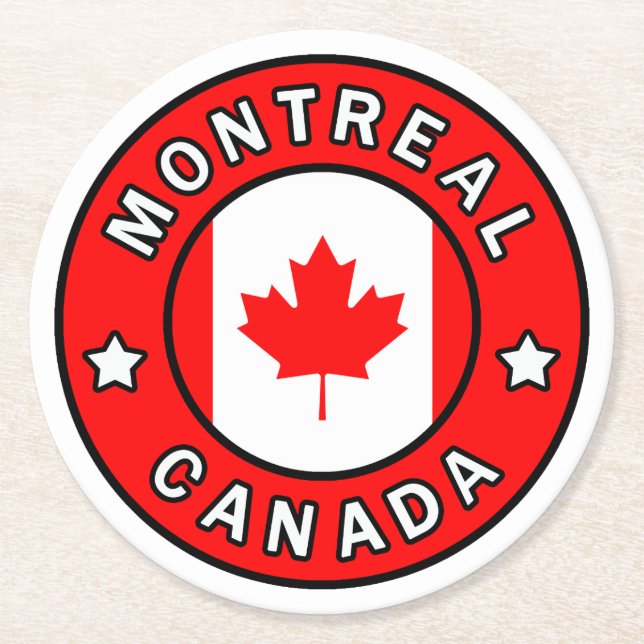 Montreal Canada Round Paper Coaster (Front)