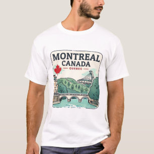 Montreal Canada Simple City Skyline T-Shirt