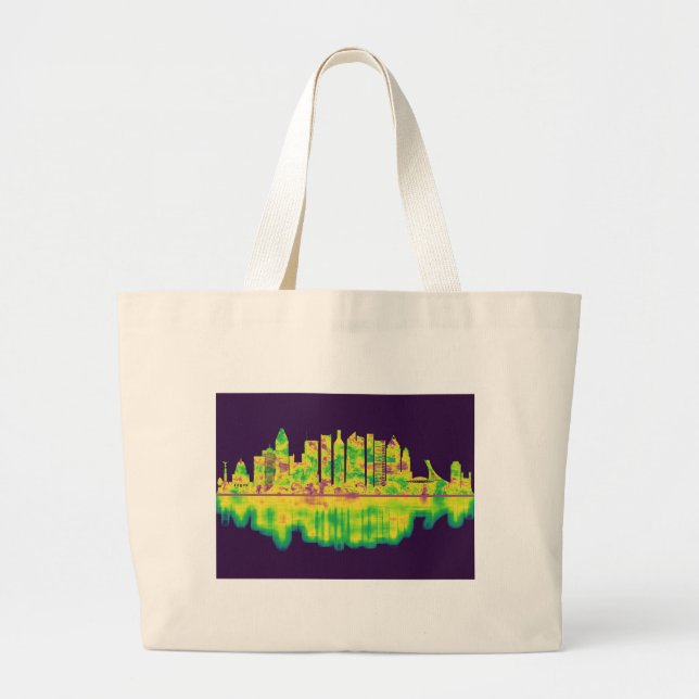 Montreal Canada Skyline Large Tote Bag (Front)