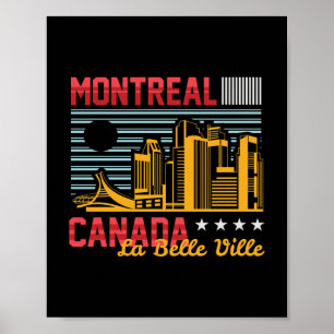 Montreal Canada Skyline Retro Travel GraphicDesign Poster