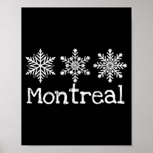 Montreal canada snowflakes snow winter skiing skie poster