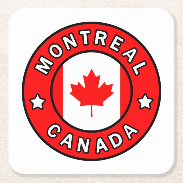 Montreal Canada Square Paper Coaster (Front)