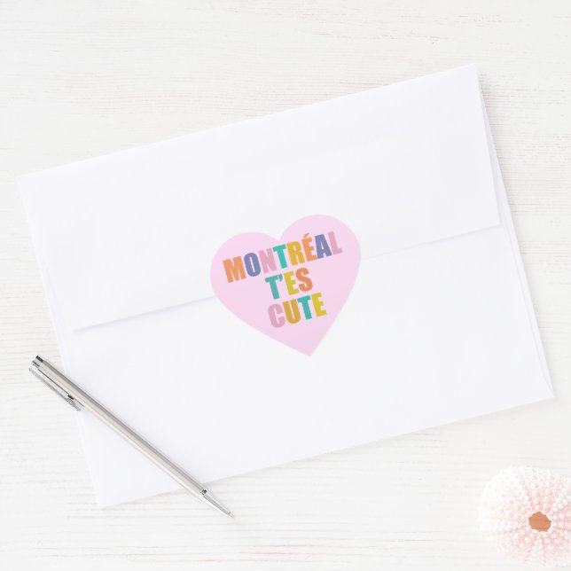montreal city modern typography cute heart sticker (Envelope)