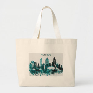 Montreal City Skyline Large Tote Bag