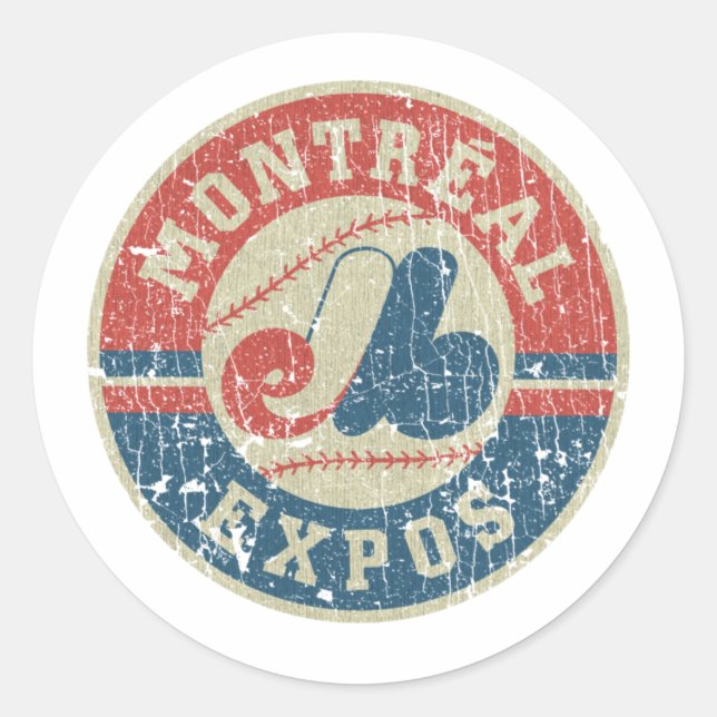 Montreal Expos 1969 Classic Round Sticker (Front)
