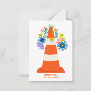 Montréal humoristique cônes oranges ville cadeau card