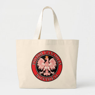 Montreal Polish Canadian Eagle Large Tote Bag