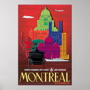 Montreal Print Canada Art TCA Travel Poster