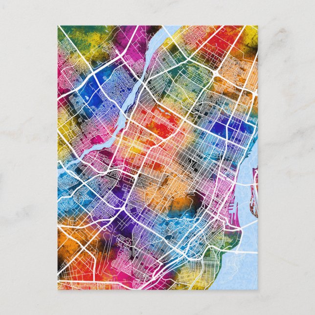 Montreal Quebec Canada City Map Postcard (Front)