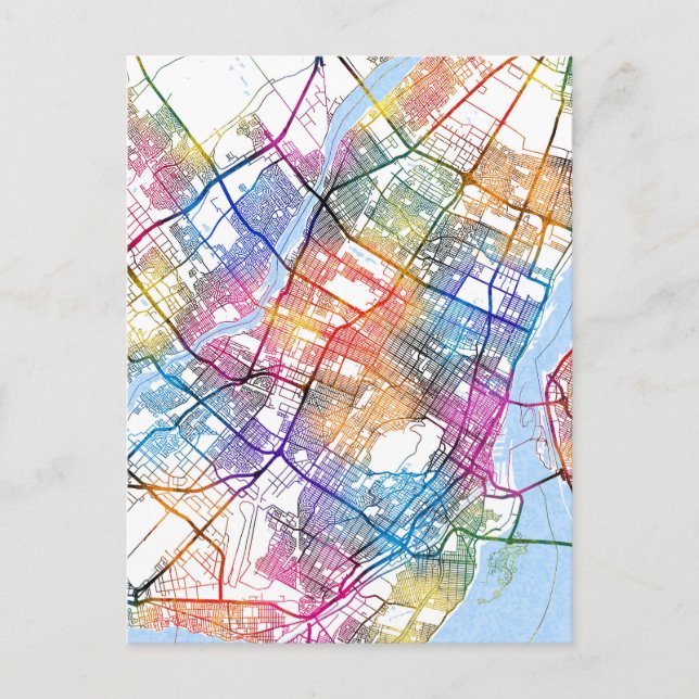 Montreal Quebec Canada City Map Postcard (Front)