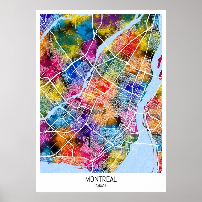 Montreal Quebec Canada City Map Poster (Front)