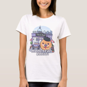 Montreal Quebec Canada Cute Watercolor Skyline  T-Shirt