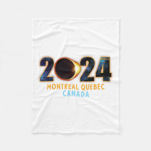 Montreal Quebec Canada Total Solar Eclipse 2024 Fleece Blanket