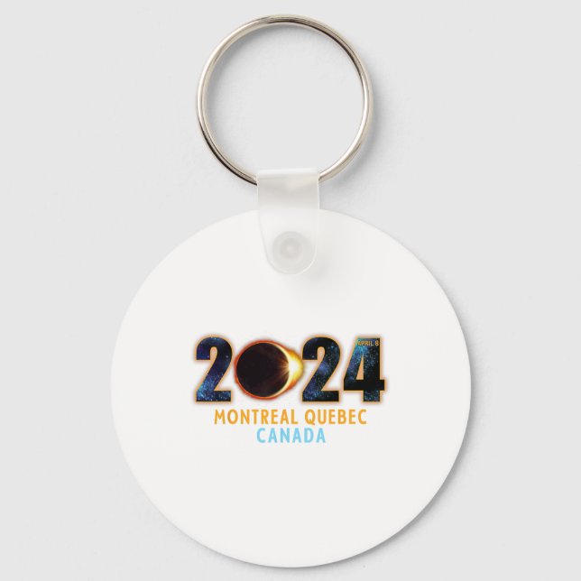 Montreal Quebec Canada Total Solar Eclipse 2024  Key Ring (Front)