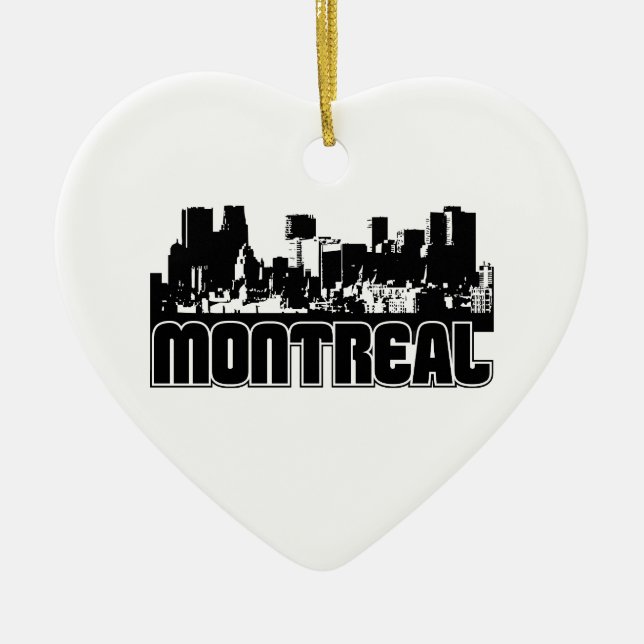 Montreal Skyline Ceramic Tree Decoration (Front)