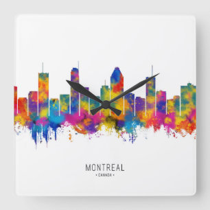 Montreal Skyline Square Wall Clock