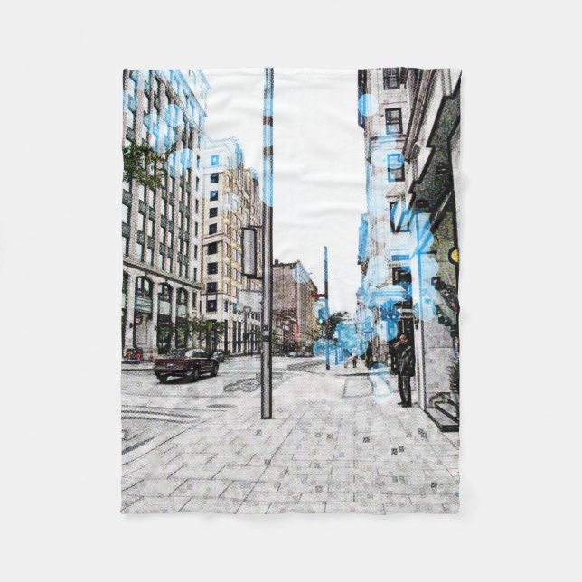 Montreal Street 8343a Fleece Blanket (Front)