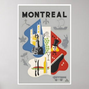 Montreal Travel Poster Canada Art Print Vintage