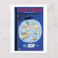 Montreal Vintage Travel Poster Restored