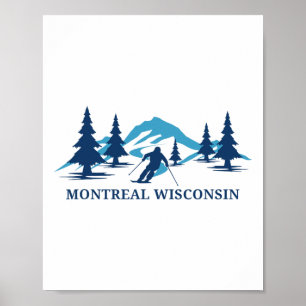 Montreal Wisconsin Ski Resort Skiing Skier Poster