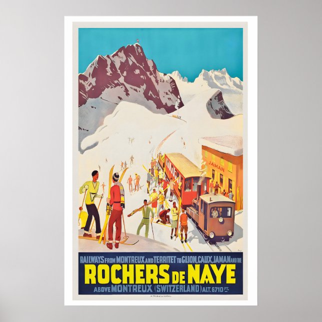 Montreux Glion Rochers-de-Naye Railway Switzerland Poster (Front)