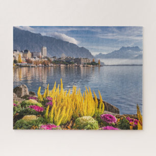 Montreux, Switzerland, Beautiful Lake Geneva View Jigsaw Puzzle