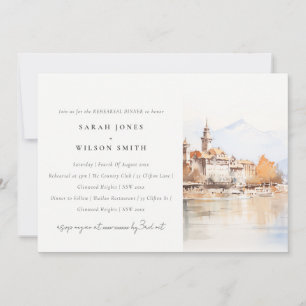 Montreux Switzerland Landscape Rehearsal Dinner Invitation