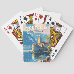 Montreux Switzerland Travel Art Vintage Playing Cards