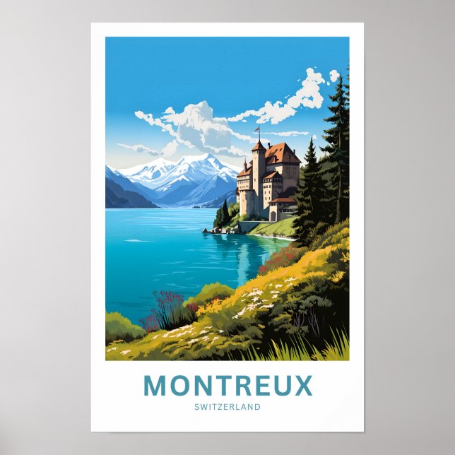Montreux Switzerland Travel Print (Front)