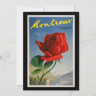 Montreux Switzerland, Vintage Travel Poster, Card