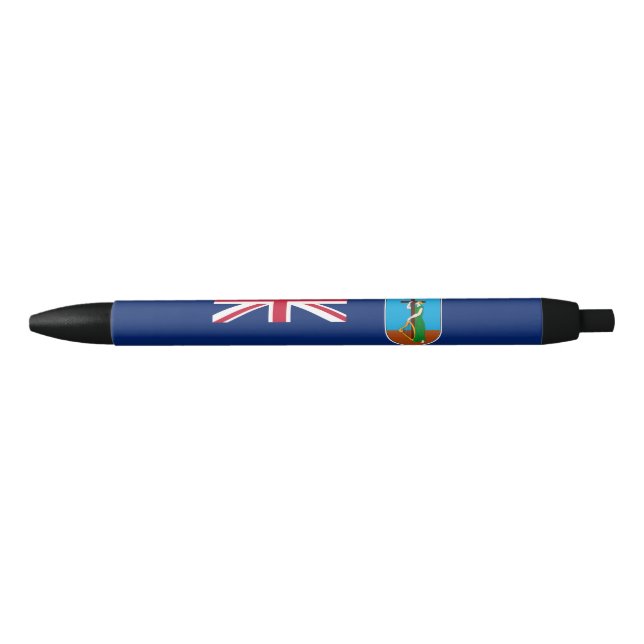 Montserrat Flag Black Ink Pen (Front)