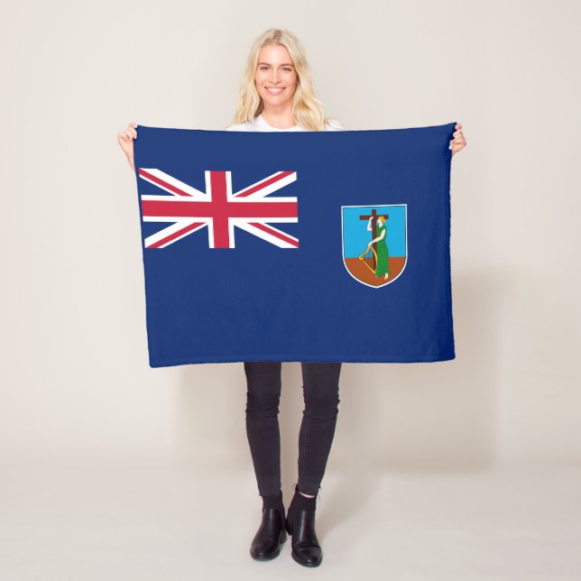 Montserrat Flag Fleece Blanket (In Situ)