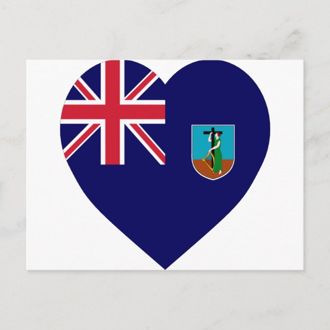 Montserrat Flag Heart Postcard (Front)