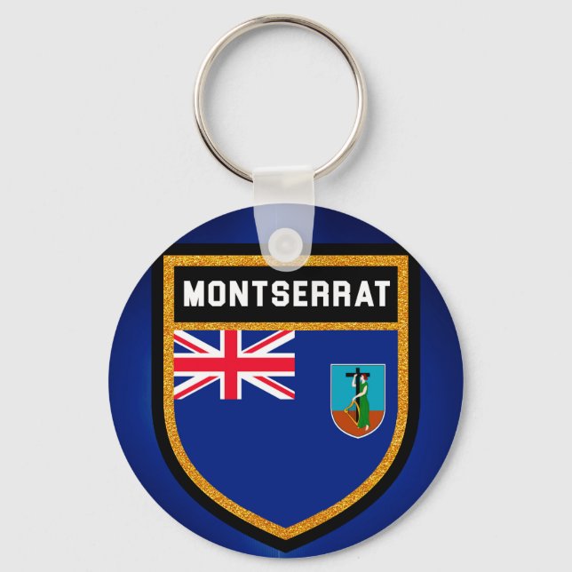 Montserrat Flag Key Ring (Front)