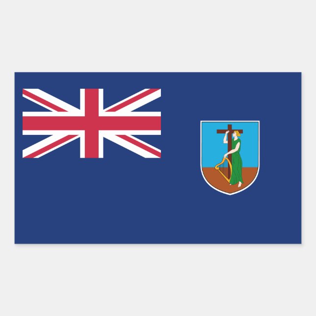 Montserrat Flag Rectangular Sticker (Front)