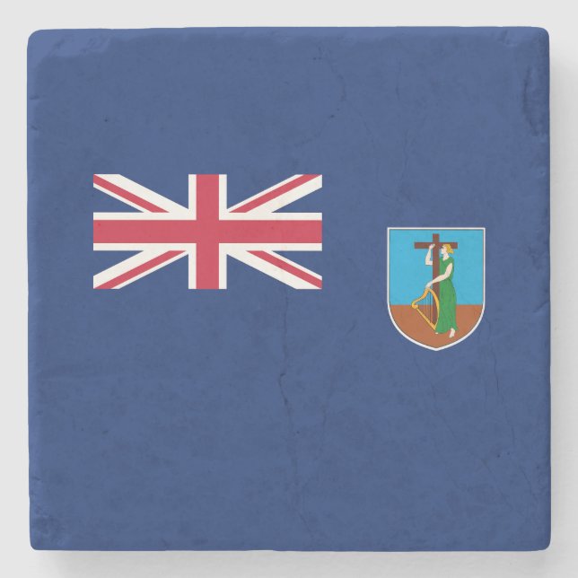 Montserrat Flag Stone Coaster (Front)