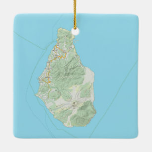 Montserrat Map Christmas Ceramic Ornament