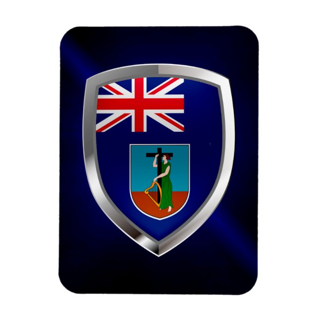 Montserrat  Metallic Emblem Magnet (Vertical)