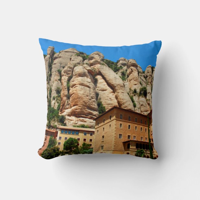 Montserrat Monastery, Catalonia, Spain Cushion (Front)