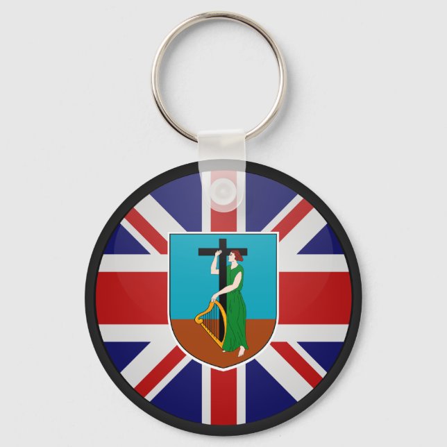 Montserrat quality Flag Circle Key Ring (Front)