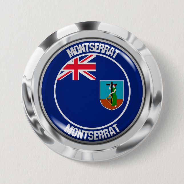 Montserrat Round Emblem 7.5 Cm Round Badge (Front)