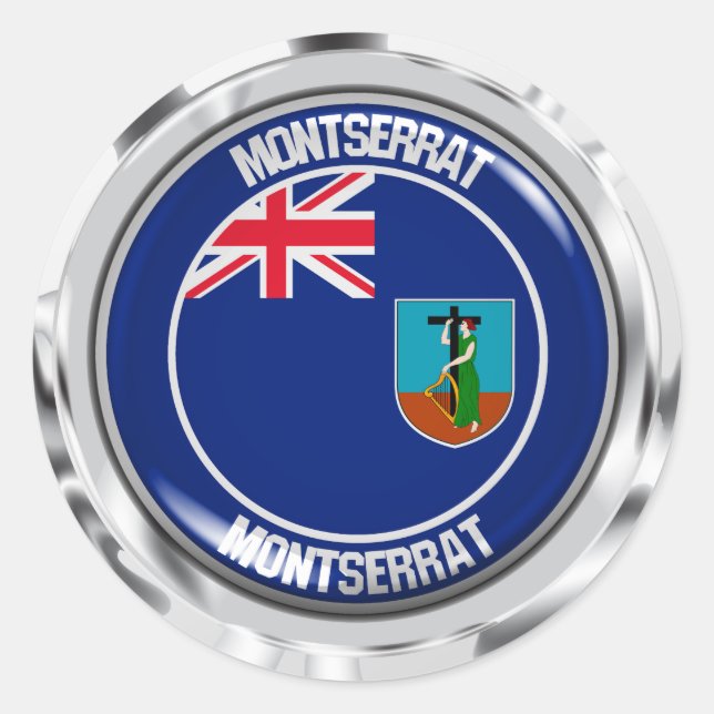 Montserrat Round Emblem Classic Round Sticker (Front)