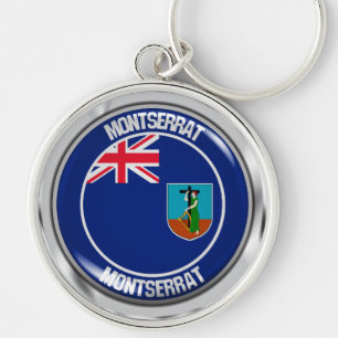 Montserrat Round Emblem Key Ring