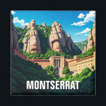 Montserrat Spain Magnet<br><div class="desc">Montserrat, located in Catalonia, Spain, is a breathtaking mountain range known for its striking serrated peaks, natural beauty, and spiritual significance. Situated about 30 miles northwest of Barcelona, Montserrat is home to the Benedictine Abbey of Santa Maria de Montserrat, a revered pilgrimage site housing the famous Black Madonna statue, "La...</div>