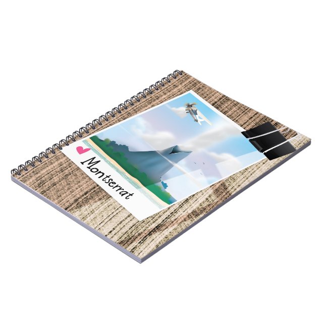 Montserrat Volcano vacation poster. Notebook (Left Side)