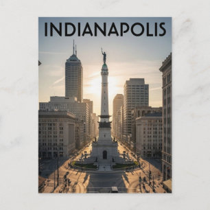 Monument Circle Indiana Indianapolis Postcard