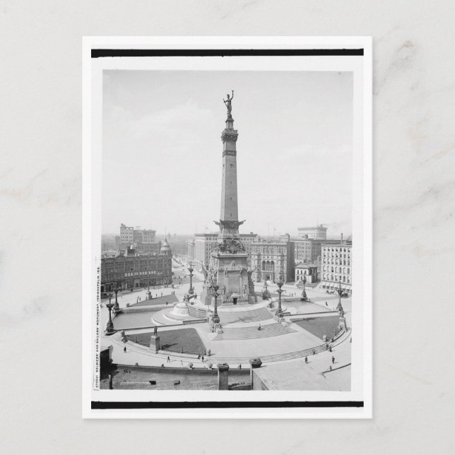 Monument Circle, Indianapolis, Indiana Postcard (Front)