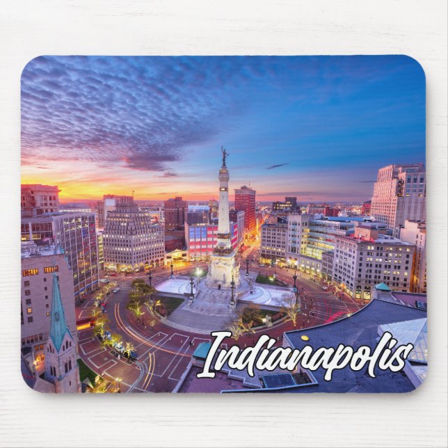 Monument Circle, Indianapolis, Indiana, USA Mouse Pad (Front)