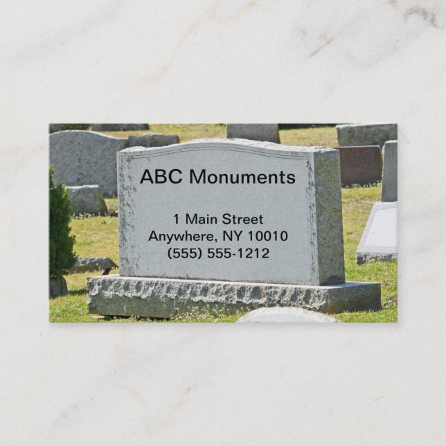 Monument Company Business Card (Front)